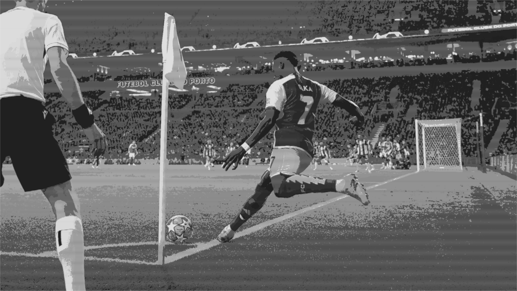 Bukayo Saka prepares to deliver a corner at the Estádio do Dragão, Arsenal vs Porto.